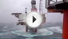 Dunbar Oil Rig in North Sea - Hit by huge wave (14-12-2008)
