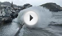 UK weather: Seawalls breached in Ilfracombe